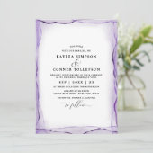 Elegant Abstracte Lavender Wedding Waterverf Kaart (Staand voorkant)