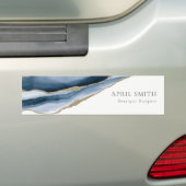 Elegant Abstracte marine Blue Agate Gold Waterverf Bumpersticker (Op auto)