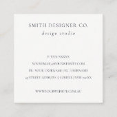 Elegant Abstracte marine Blue Agate Gold Waterverf Vierkante Visitekaartje (Achterkant)