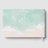 Elegant abstracte mousserende oceaanstrand bruilof gastenboek (Achterkant)