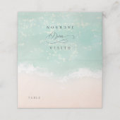 Elegant abstracte mousserende oceaanstrand bruilof plaatskaartje (Buitenkant ongevouwen)