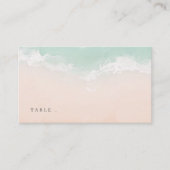 Elegant abstracte mousserende oceaanstrand bruilof plaatskaartje (Voorkant)