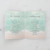 Elegant abstracte mousserende oceaanstrand bruilof programma (Binnen)