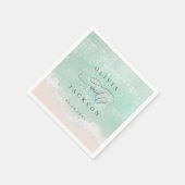 Elegant abstracte mousserende oceaanstrand bruilof servet (Hoek)