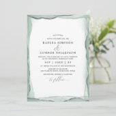 Elegant Abstracte Sage Green Wedding Waterverf Kaart (Staand voorkant)