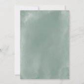 Elegant Abstracte Sage Green Wedding Waterverf Kaart (Achterkant)