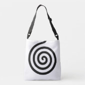 Elegant Abstracte spiraal rond zwart-wit Cr Crossbody Tas (Achterkant)