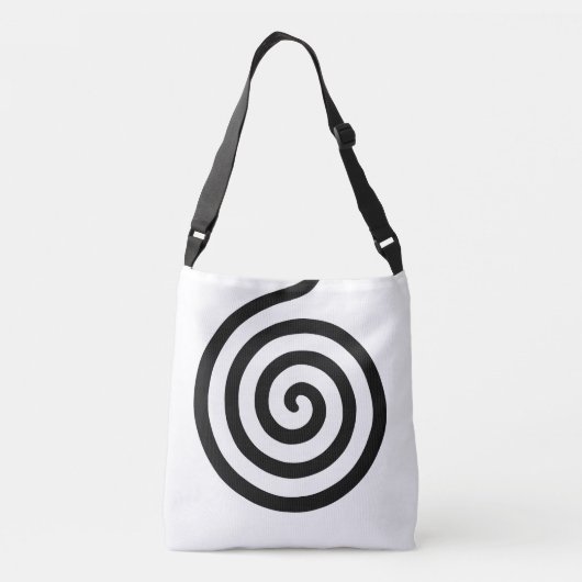 Elegant Abstracte spiraal rond zwart-wit Cr Crossbody Tas (Achterkant)