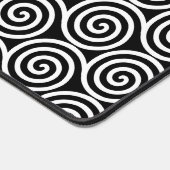 Elegant Abstracte spiraalcirkels in zwart-wit Bureaumat (Hoek)