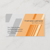 Elegant abstracte strepen in oranje grijs visitekaartje (Achterkant)