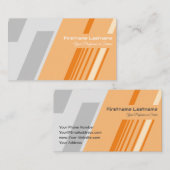 Elegant abstracte strepen in oranje grijs visitekaartje (Voorkant / Achterkant)