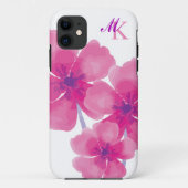 Elegant Abstracte Waterverf Floral iPhone Case (Achterkant)