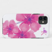 Elegant Abstracte Waterverf Floral iPhone Case (Achterkant (horizontaal))