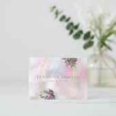 Elegant Abstracte Waterverf Flowers Gold Lijst Top Visitekaartje (Staand voorkant)