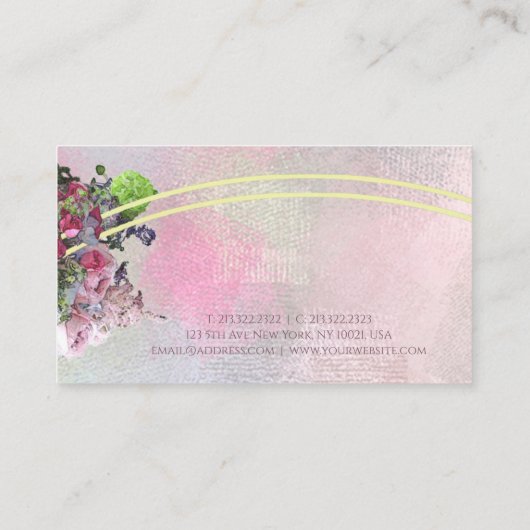 Elegant Abstracte Waterverf Flowers Professional Visitekaartje (Achterkant)