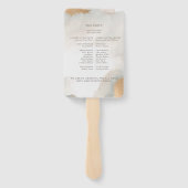 Elegant Abstracte Waterverf Gold Wedding Handwaaier (Achterkant)