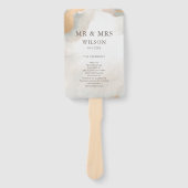 Elegant Abstracte Waterverf Gold Wedding Handwaaier (Voorkant)