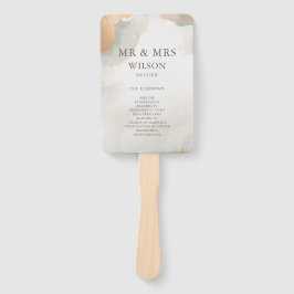 Elegant Abstracte Waterverf Gold Wedding Handwaaier