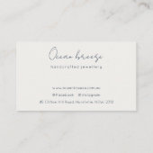 Elegant Abstracte Waterverf Logo Blue Gold Beachy Visitekaartje (Achterkant)