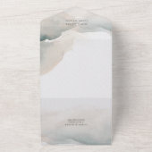 Elegant Abstracte Waterverf Painterly Wedding All In One Uitnodiging (Buitenkant)