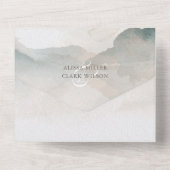 Elegant Abstracte Waterverf Painterly Wedding All In One Uitnodiging (Achterkant)