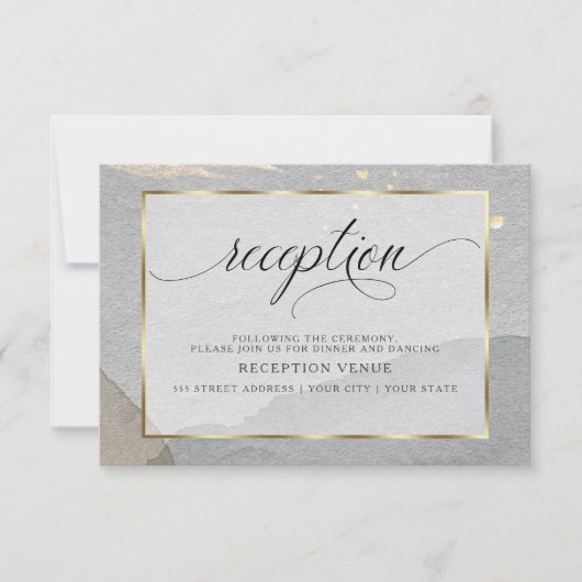 Elegant Abstracte Waterverf Schelft Neutrale kleur Kaart (Voorkant)