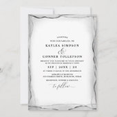 Elegant Abstracte Waterverf voor zwart-witbruiloft Kaart (Voorkant)