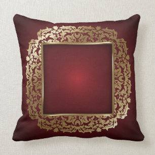 Elegant Abstracte wijn en goud Kussen