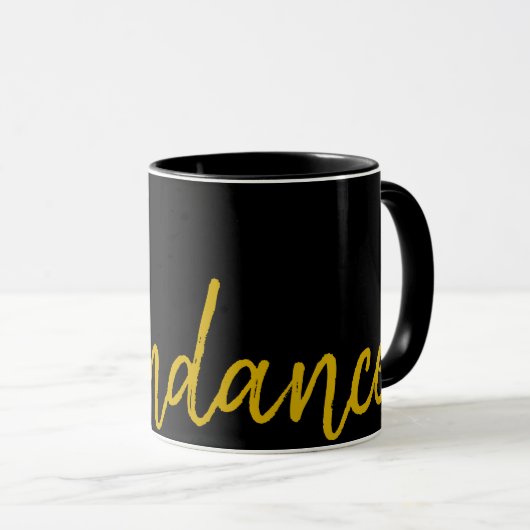 Elegant abundance Wording Gold Minimal Spiritueel Mok (Voorkant rechts)