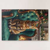 Elegant Abyssinian Cat Regal Holiday Portrait Art Legpuzzel (Horizontaal)