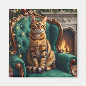Elegant Abyssinian Cat Regal Holiday Portrait Art Magneet (Voorkant)