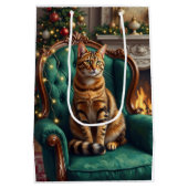 Elegant Abyssinian Cat Regal Holiday Portrait Art Medium Cadeauzakje (Achterkant)