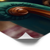 Elegant Abyssinian Cat Regal Holiday Portrait Art Perfect Poster (Hoek)