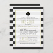 Elegant Ace of Spades on Stripes Baby shower Kaart (Voorkant / Achterkant)