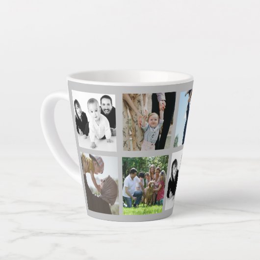 Elegant acht aangepaste foto latte Mok (Linkerhoek)