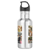 Elegant acht-foto familie collage ontwerp waterfles  (Achterkant)