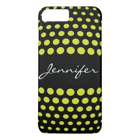 Elegant Acid green Polka Dots Pattern Case-Mate iPhone Case (Achterkant)