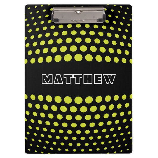 Elegant Acid Green Polka Dots Pattern Klembord (Voorkant)