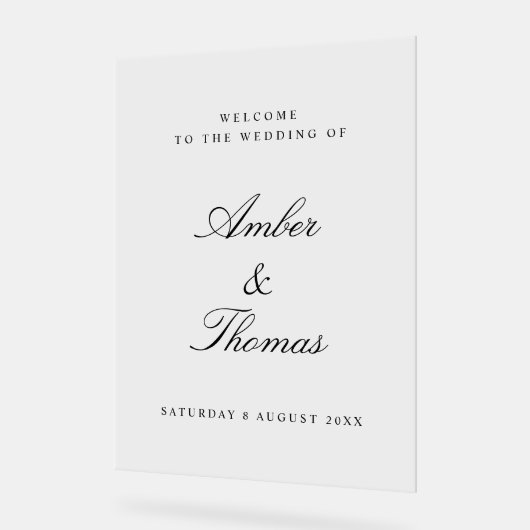 Elegant Acryl Bruiloft Welkomstbord Acryl Bord (Hoek)