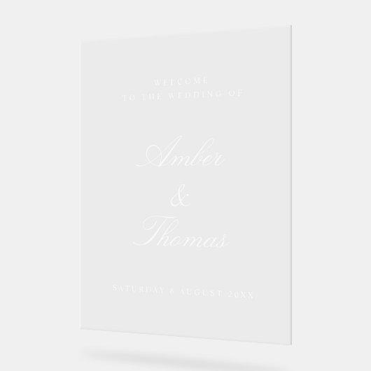 Elegant  Acryl Bruiloft Welkomstbord Acryl Bord (Hoek)