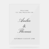 Elegant  Acryl Bruiloft Welkomstbord Bord (Voorkant)