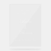 Elegant  Acryl Bruiloft Welkomstbord Bord (Voorkant)