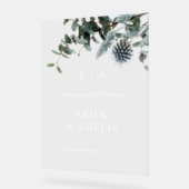 Elegant Acryl Bruiloft Welkomstbord met Distel Bord (Hoek)