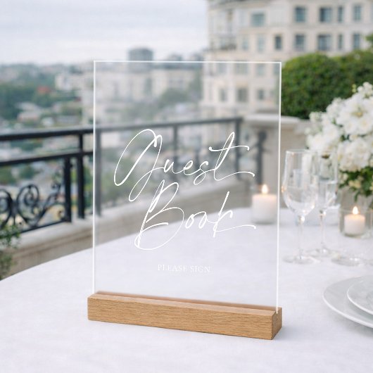 Elegant acryl gastenboek teken bord