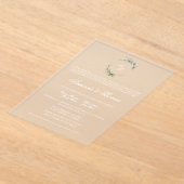 Elegant acryl groen Spaanse bruiloft Acryl Uitnodigingen (Laagn)