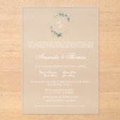 Elegant acryl groen Spaanse bruiloft Acryl Uitnodigingen (Voorkant)