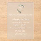 Elegant acryl groen Spaanse bruiloft Uitnodigingen (Voorkant)