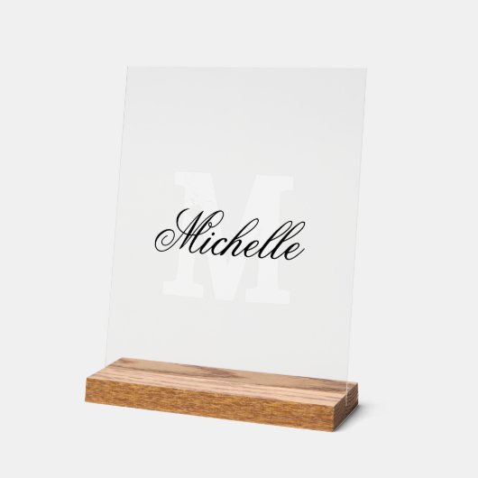 Elegant acryl teken met aangepaste monogram tekst acryl bord (Hoek)
