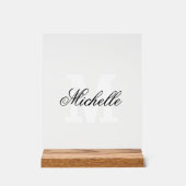 Elegant acryl teken met aangepaste monogram tekst bord (Voorkant)