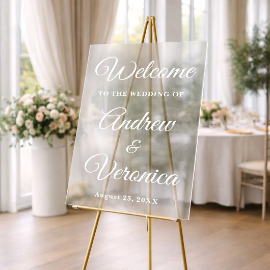 Elegant Acryl Trouw Welkom Bord Script Namen